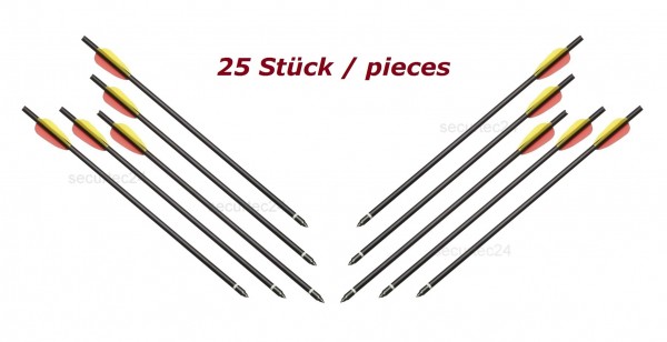 Armbrustpfeile 25 Stück 14 Zoll Schwarz