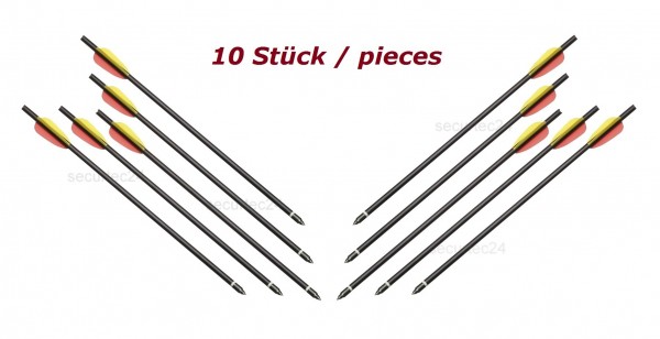 Armbrustpfeile 10 Stück 14 Zoll Schwarz