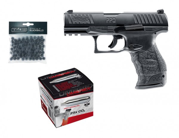 Walther PPQ M2 T4E RAM Kaliber.43 + 25 Stück Umarex CO2 Kapseln + 100 Rubberballs