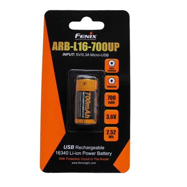 Fenix ARB-L16-700 UP geschützter LiIon Akku 16340 RC123A